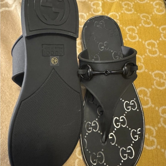 Gucci Horsebit GG Interlock Black Sandals - Picture 3 of 6